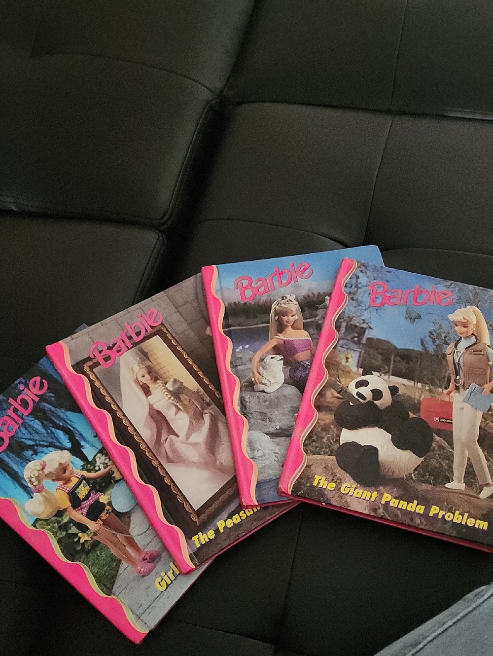 1998 Barbie Books with Bright Pink and Blue Covers